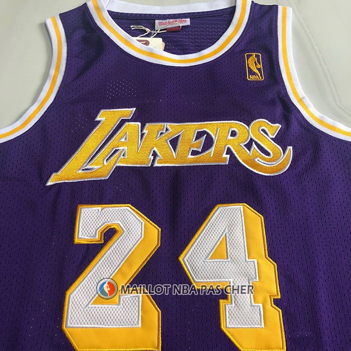 Maillot Los Angeles Lakers Kobe Bryant NO 24 Mitchell & Ness 2007-08 Volet